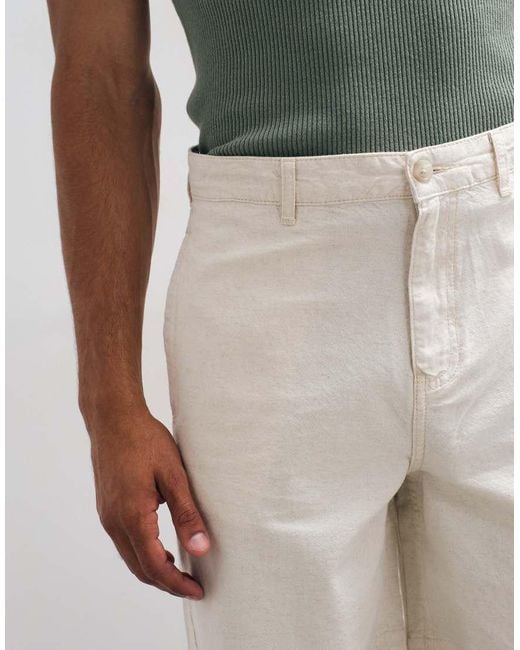 ASOS Multicolor Mid Length Linen Blend Jort for men