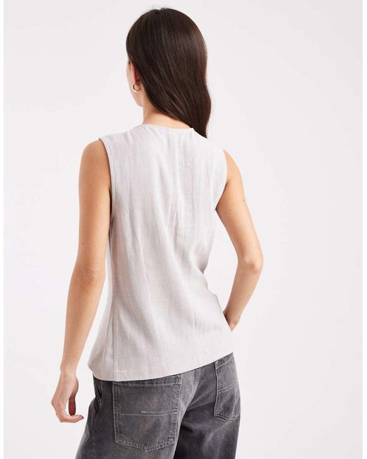 ASOS White Asymmetric Wrap Waistcoat