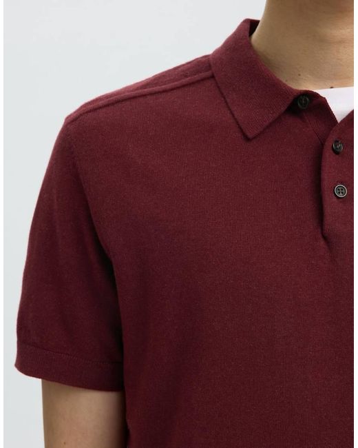 SELECTED Red Polo Shirt for men
