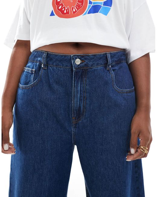 ASOS Blue Asos design curve – barrel-jeans