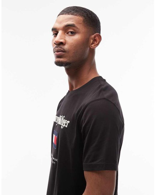 Tommy Hilfiger Multicolor Embro Flag T Shirt for men