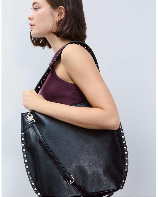 Stradivarius Schoudertas Met Studs En Band in het Purple