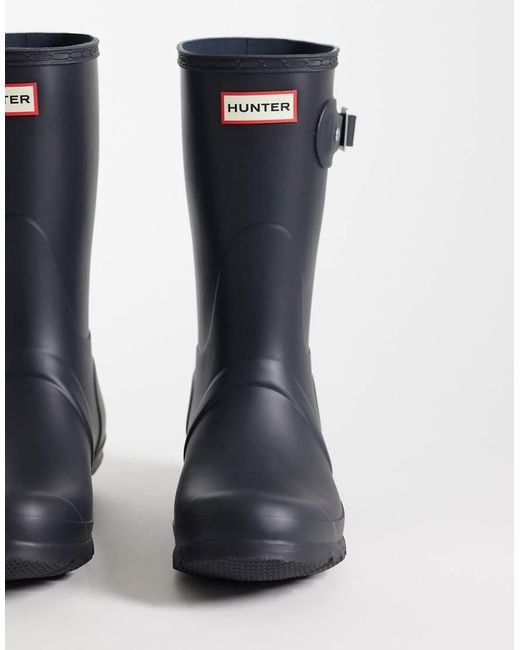 Hunter Blue Original Short Wellington Boots