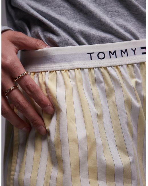 Tommy Hilfiger Purple – popeline-boxershorts mit butteren streifen
