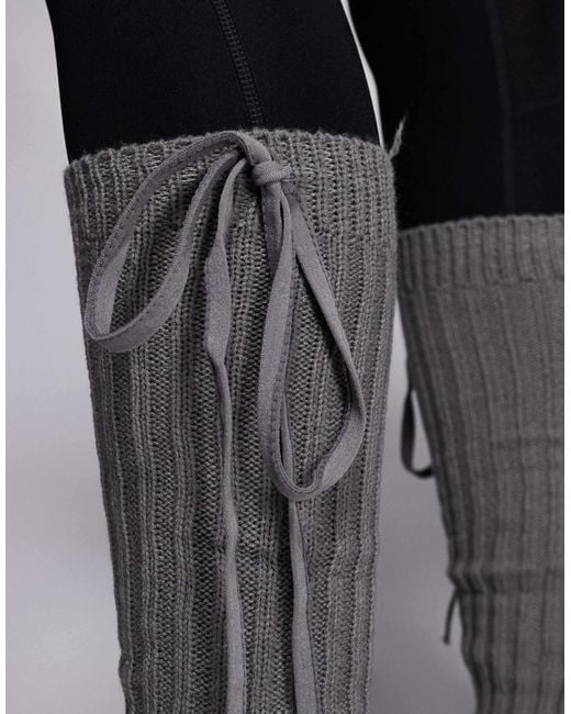 Kaiia Gray Exclusive Bow Detail Leg Warmers