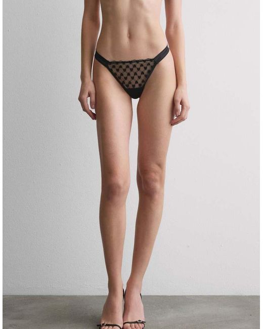 Intimissimi Black The Love Club Thong With Side Straps