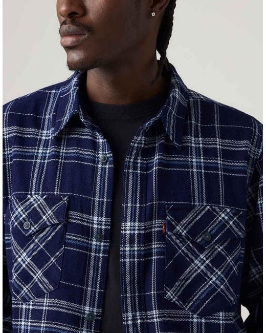 Levi's Blue Relaxed Fit Western Shirt for men