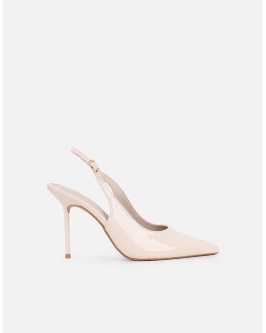 SIMMI Natural Limani Pearlised Patent Slingback Courts