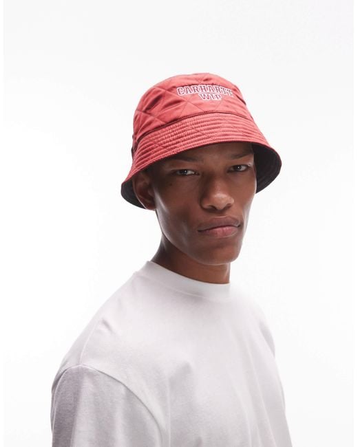 Carhartt White Alumni Reversible Bucket Hat With Contrast Quilted Lining