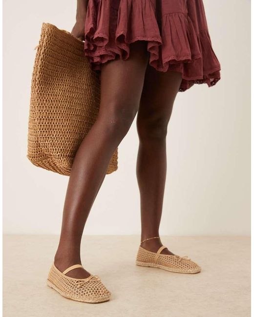 ASOS Natural Jennie Espadrille Ballet Flat