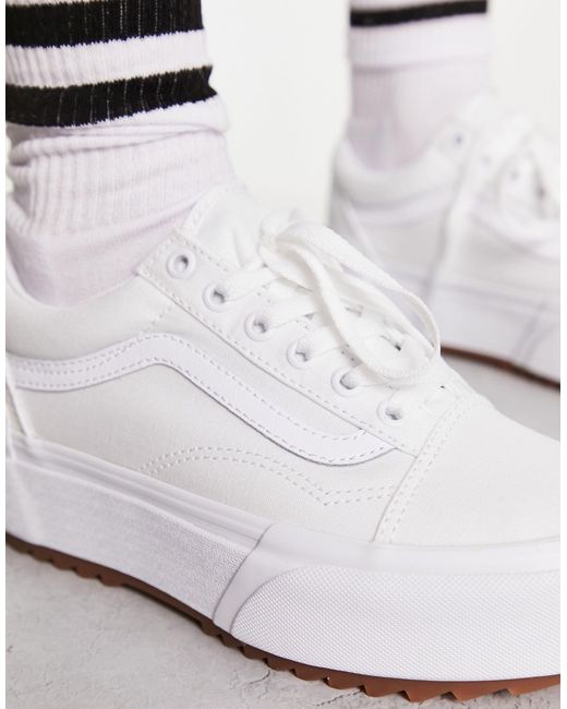 Vans White Old Skool Stacked Sneakers With Gum Sole