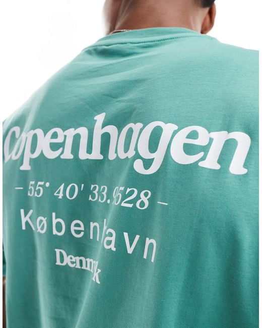 T-shirt décontracté avec imprimé dans le dos ASOS pour homme en coloris Green