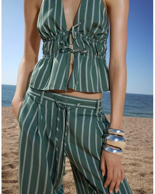 Bershka Blue Halter Top
