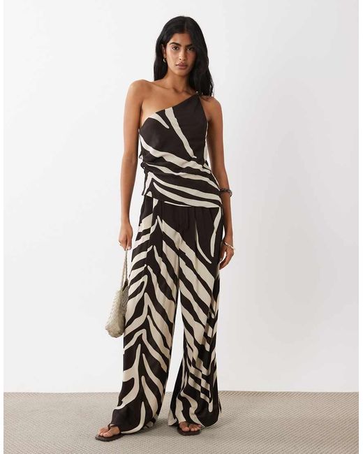 Mango Black Cuca One Shoulder Beaded Top Co-Ord