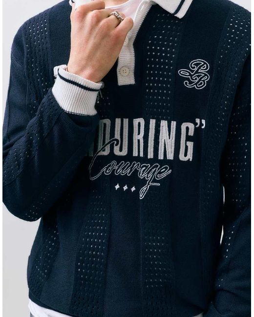 Polo Da Calcio di Pull&Bear in Blue da Uomo