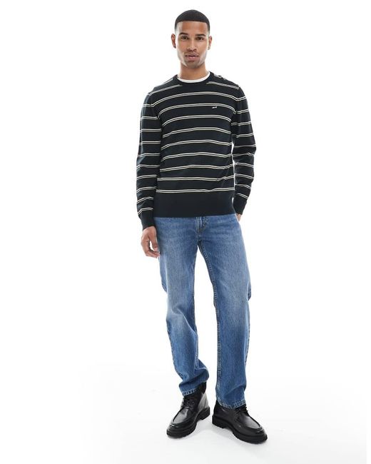 Levi's Blue Lightweight Batwing Logo Stripe Knit Sweater for men