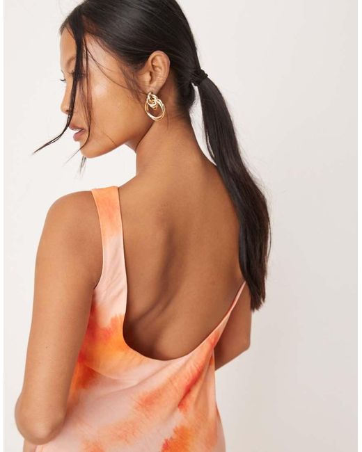 Miss Selfridge Orange Slash Neck Scoop Back Maxi Dress