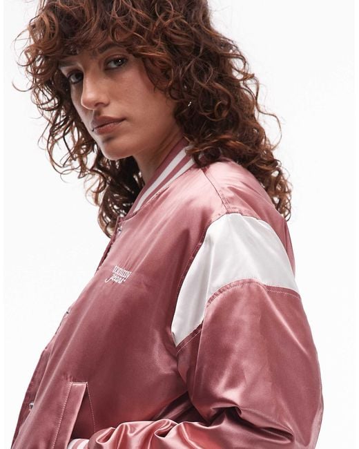 Tommy Hilfiger Red Metallic Varsity Jacket