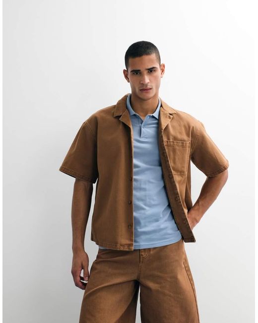 ASOS Brown Denim Shirt for men