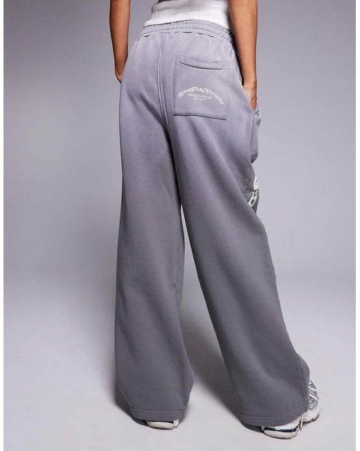 Joggers De Pernera Recta Holgada Con Detalle De Panel Y Motivo De (Parte De Un Conjunto) Good For Nothing de color Purple
