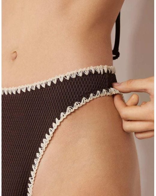 Calzedonia Black High-Waist Brazilian Bicolor Embroidery