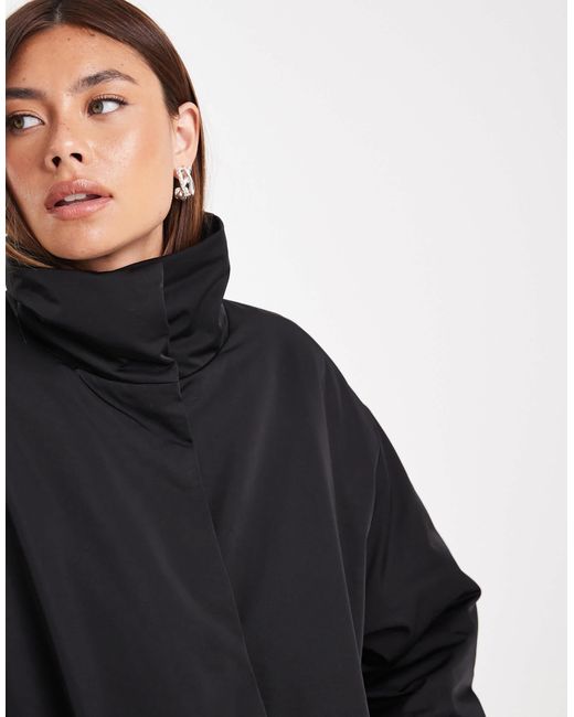 ASOS Black – cleane, wattierte longline-jacke
