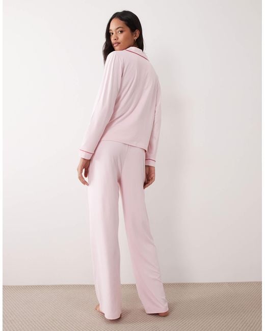 Threadbare Pink Button Down Super Soft Pyjama Set