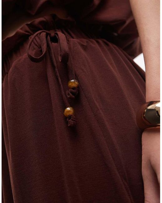 River Island Brown Chiffon Tie Waist Maxi Skirt