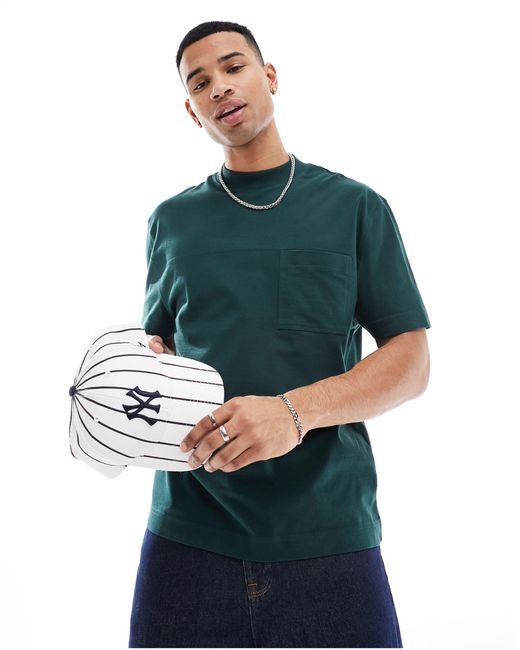 T-shirt à col roulé avec poche - vert foncé ASOS pour homme en coloris Blue