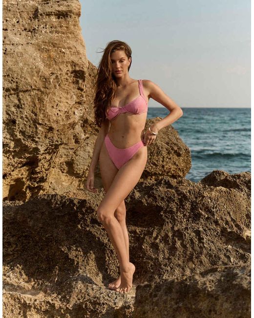 The Frolic Brown Exclusive Glitter Underwire Bikini Top Co-ord