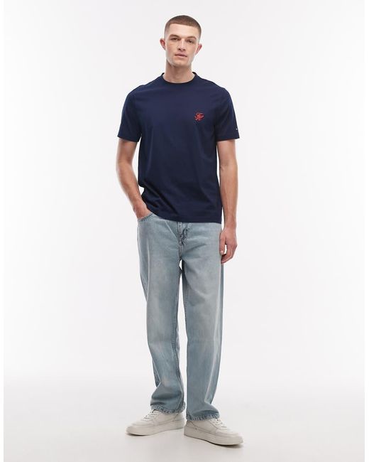 Tommy Hilfiger Blue Script Monogram T-Shirt for men
