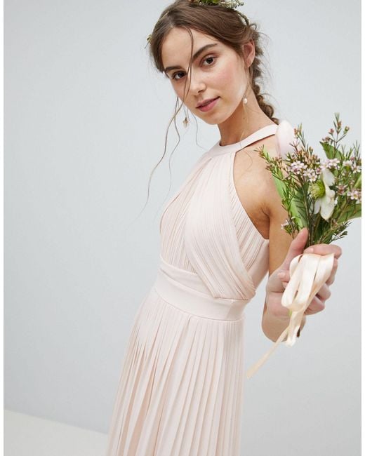 tfnc tall pleated maxi bridesmaid dress