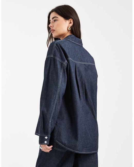 Object Blue Buton Down Denim Top Co-ord