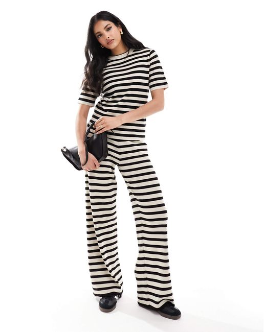 Object Black Short Sleeved Knitted T-shirt Co-ord