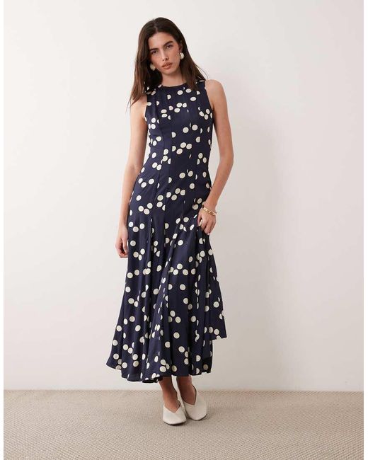 ASOS Blue Racer Maxi Dress With Godets