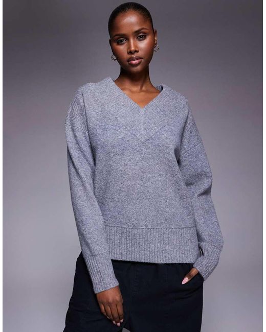 River Island Purple V-neck Jumper