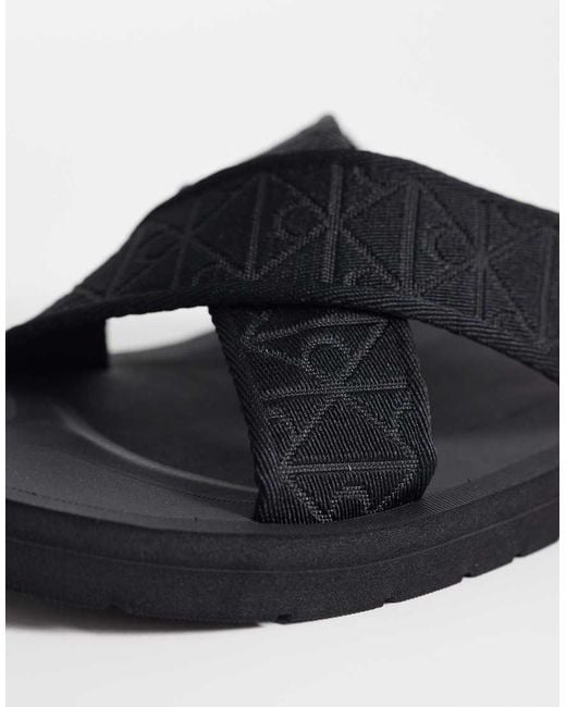 Calvin Klein Blue Essential Cross Sandals for men