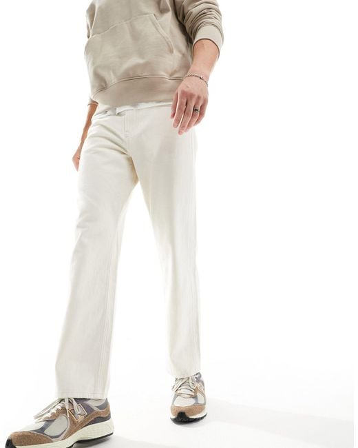 Calvin Klein White Relaxed Straight Jeans for men
