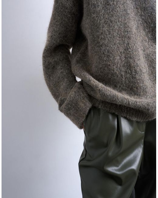 TOPSHOP Gray – flauschiger strickpullover