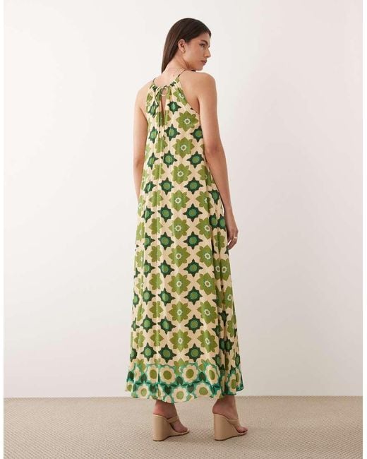 Nobody's Child Green Sara Halter Neck A Line Maxi Dress
