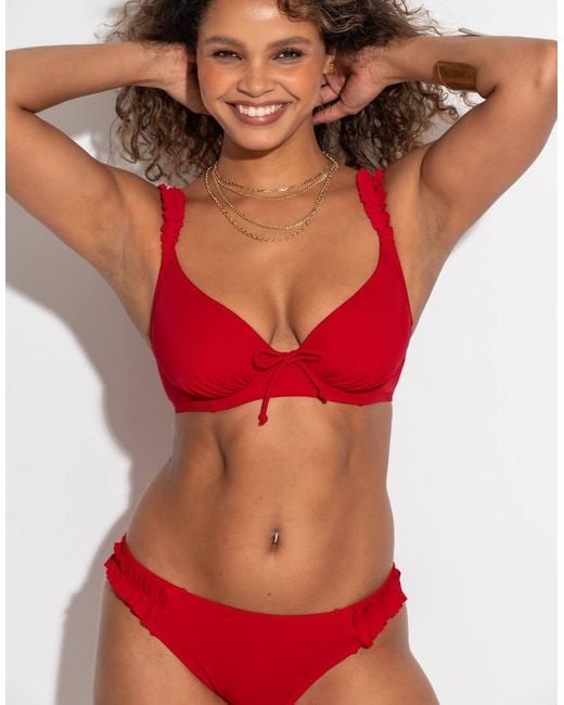 Pour Moi Red Ocean Breeze Non Padded Bikini Top