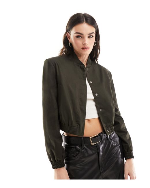ASOS Black Tailored Bomber Jacket With Strong Shoulder