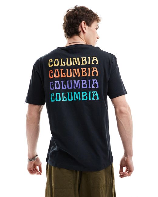 Camiseta negra con estampado en la espalda unionville exclusiva en asos Columbia de hombre de color Blue