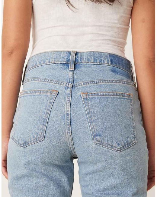 Abercrombie & Fitch Blue Curve Love Mid Rise 90's Straight Jeans