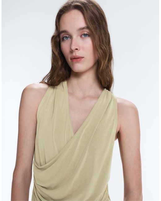 Oysho Green Crossover Modal Blend Top