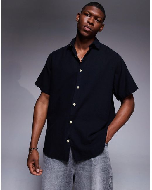 Chemise oversize à manches courtes ADPT pour homme en coloris Blue