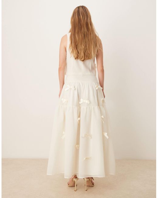 Sister Jane Natural X Asos Bow Midi Skirt