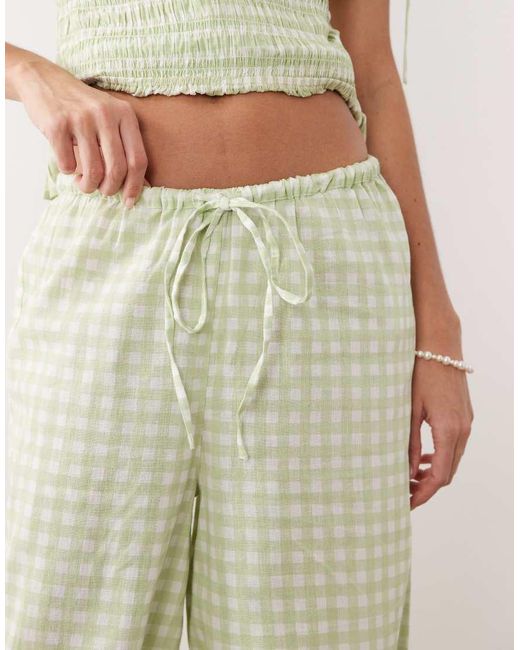 Wednesday's Girl Natural Co-ord Tie Up Wide Leg Trouser