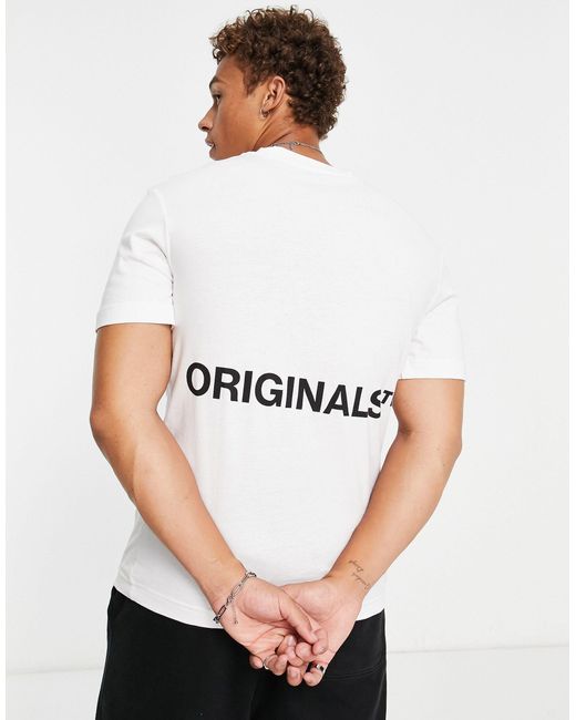 Jack & Jones Originals Logo Back Print T-shirt in White for Men | Lyst