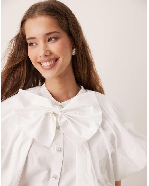 Sister Jane White Dream Oversized Collar Blouse for men